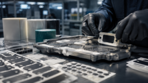 Aplicação de massas acrílicas personalizadas e peças técnicas die-cut em componente industrial